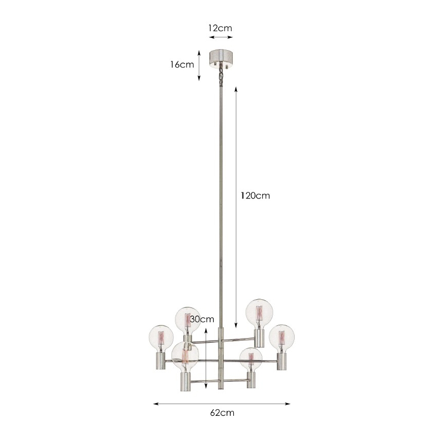 Markslöjd 106418 - Suspension CAPITAL 6xE27/60W/230V laiton