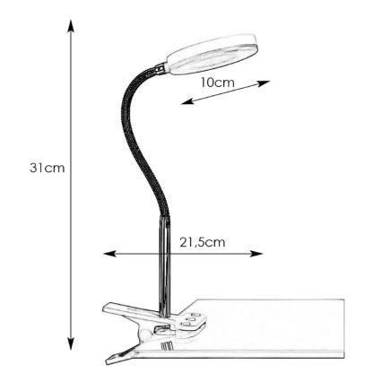 Markslöjd 106471 - Lampada con morsetto LED FLEX LED/5W/230V