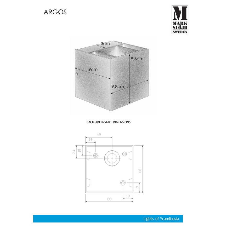 Markslöjd 106521 - LED-Außenleuchte ARGOS LED/4W/230V IP44 grau