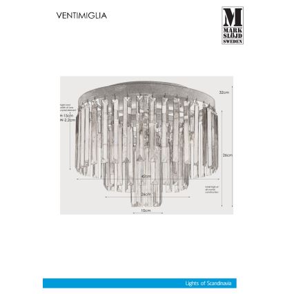 Markslöjd 106563 - Plafoniera di cristallo VENTIMIGLIA 4xE14/40W/230V