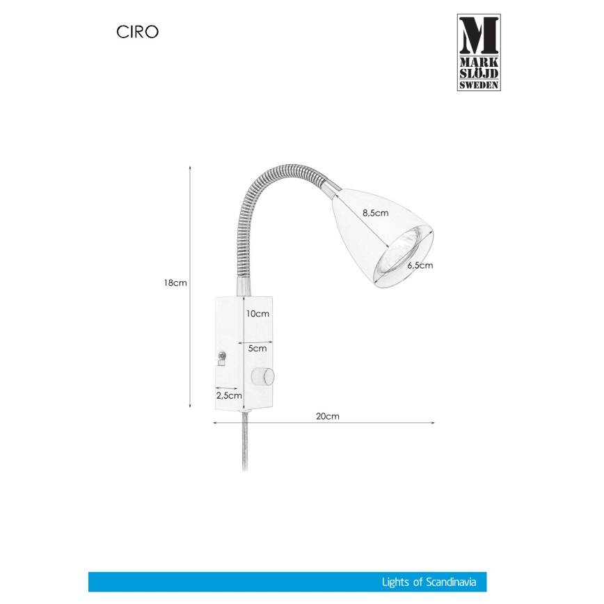Markslöjd 106589 - Applique CIRO 1xGU10/7W/230V