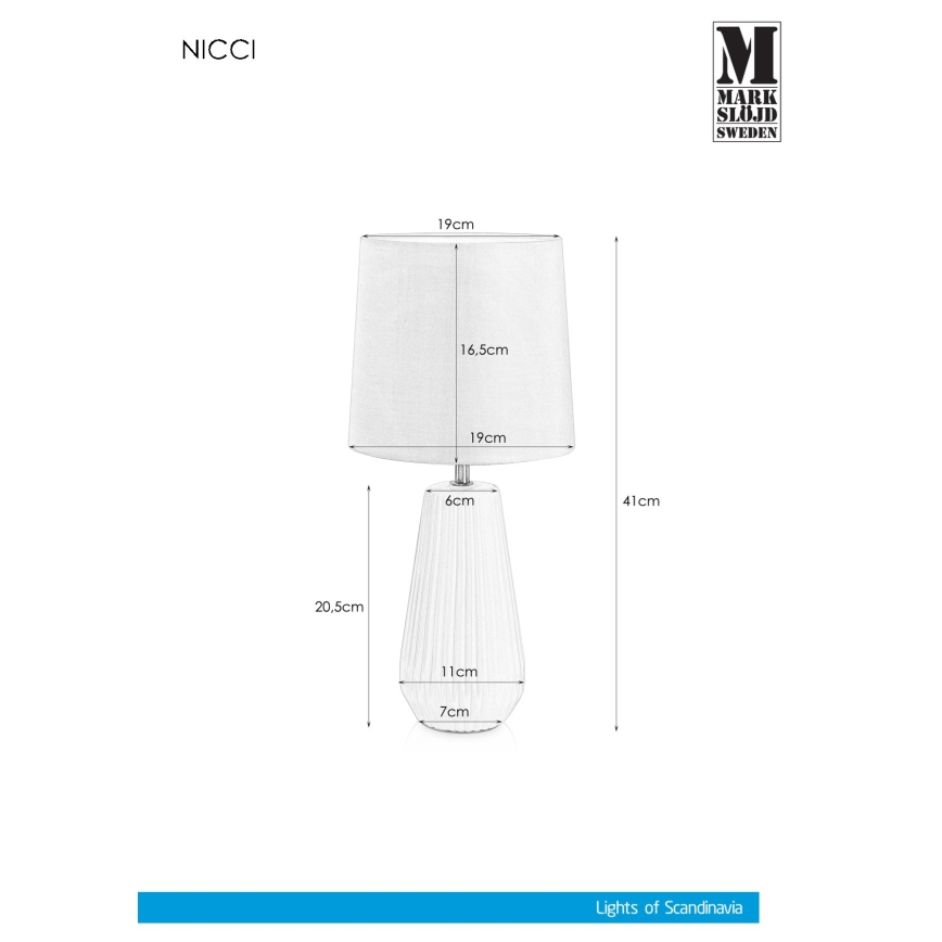 Markslöjd 106624 - Lampada da tavolo NICCI 1xE14/40W/230V