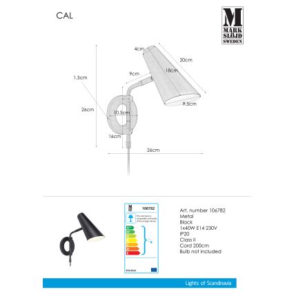 Markslöjd 106782 - Applique murale CAL 1xE14/40W/230V