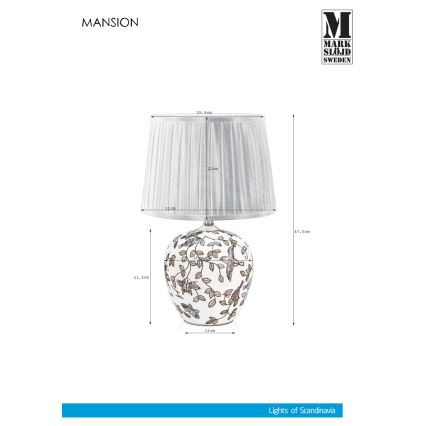 Markslöjd 107040 - Lampe de table MANSION 1xE27/60W/230V
