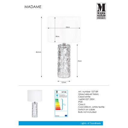 Markslöjd 107189 - Lampada da tavolo MADAME 1xE27/40W/230V