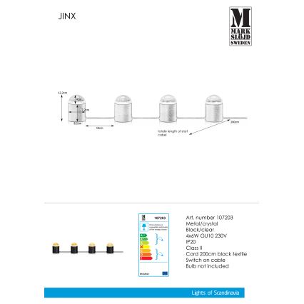 Markslöjd 107203 - Lampe de table en cristal JINX 4xGU10/6W/230V