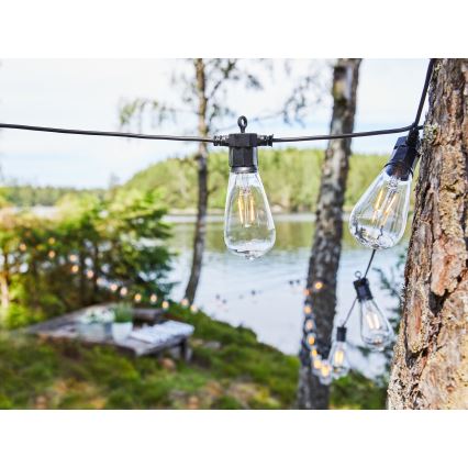 Markslöjd 107293 - Dekorative LED-Outdoor-Lichterkette GARLAND GARDEN 10xLED 5,5m IP44