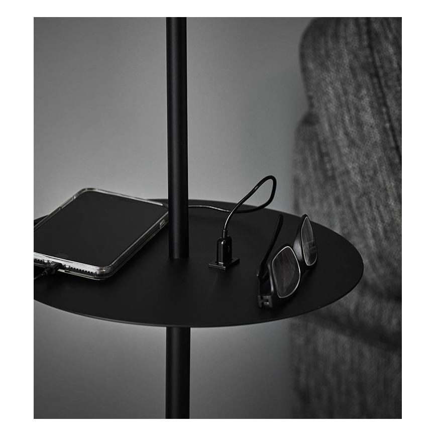 Markslöjd 107307 - Lampadaire avec USB LINEAR 1xE14/40W/230V