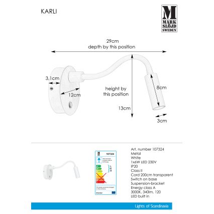 Markslöjd 107324 - Applique murale LED KARLI LED/6W/230V