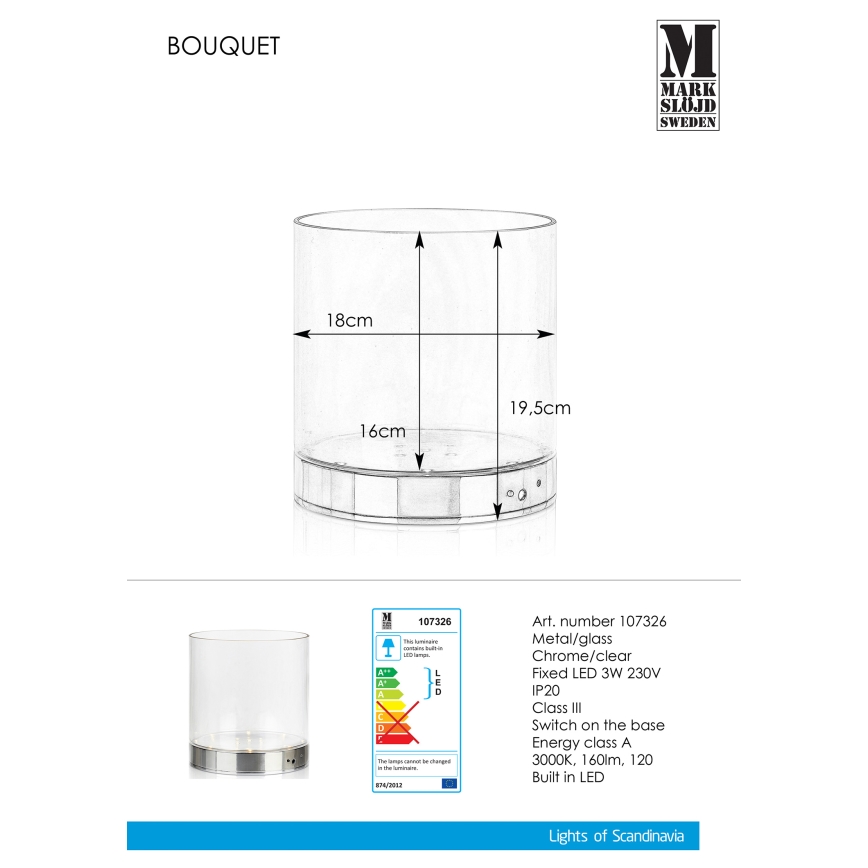 Markslöjd 107326 - LED Lampe de table BOUQUET LED/3W/230V