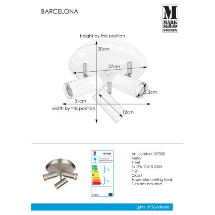 Markslöjd 107350 - Luce Spot BARCELONA 3xGU10/12W/230V