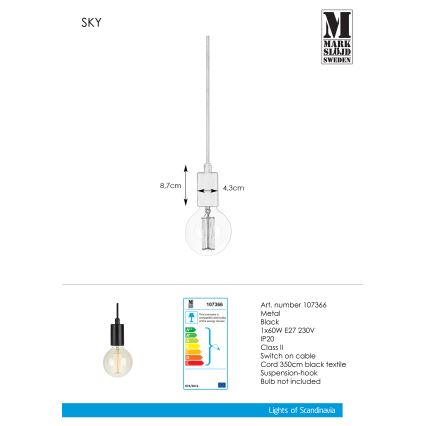 Markslöjd 107366 - Suspension fil SKY 1xE27/60W/230V