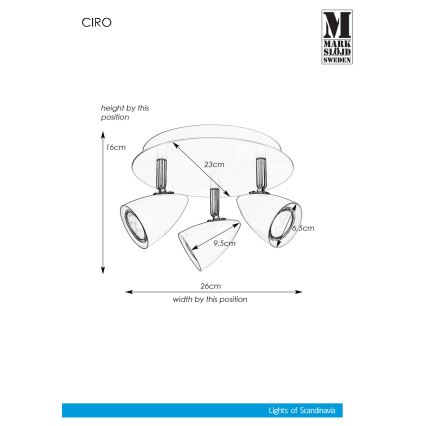 Markslöjd 107411 - Luce Spot CIRO 3xGU10/35W/230V