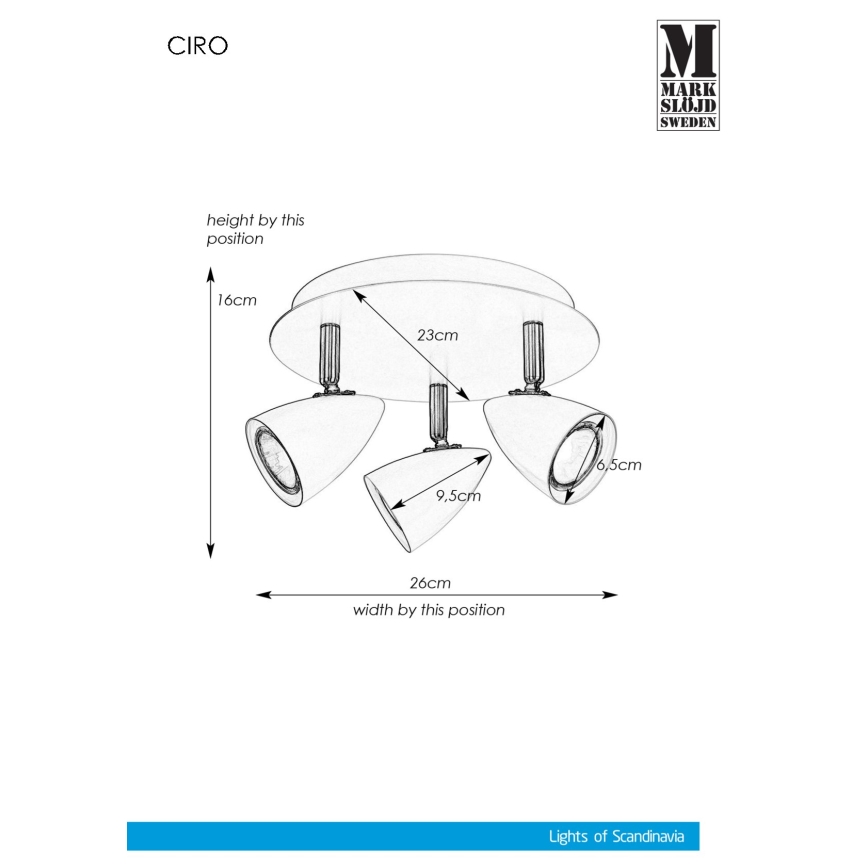 Markslöjd 107411 - Luce Spot CIRO 3xGU10/35W/230V