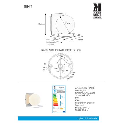 Markslöjd 107488 - Badezimmer Wandleuchte ZENIT 1xG9/18W/230V IP44