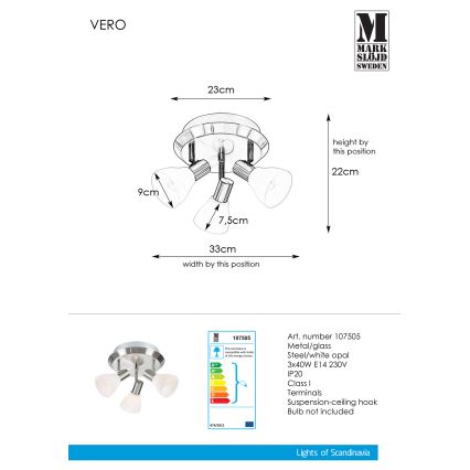 Markslöjd 107505 - Faretto VERO 3xE14/40W/230V cromo lucido