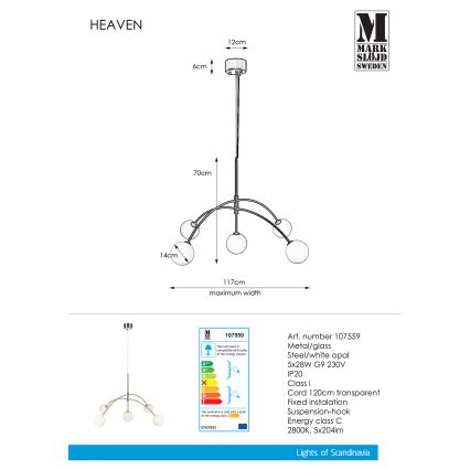 Markslöjd 107559 - Hängeleuchte HEAVEN 5xG9/28W/230V