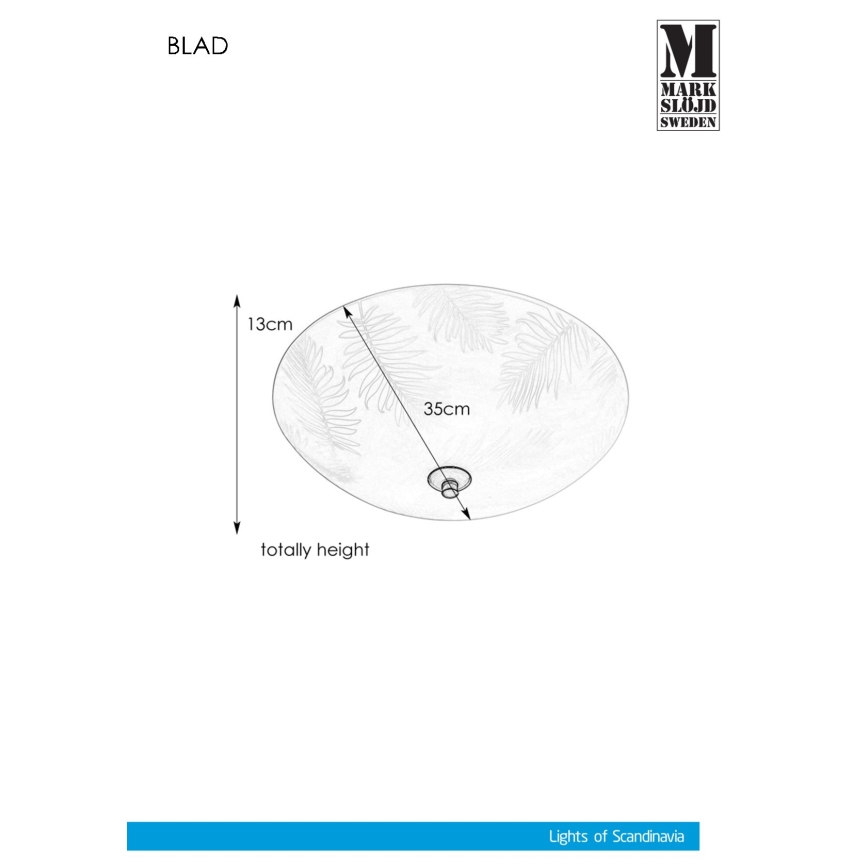 Markslöjd 107754 - Plafoniera BLAD 2xE14/40W/230V diametro 35 cm
