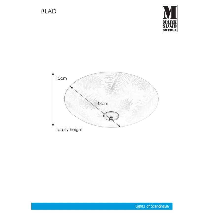 Markslöjd 107755 - Plafonnier BLAD 3xE14/40W/230V d. 43 cm