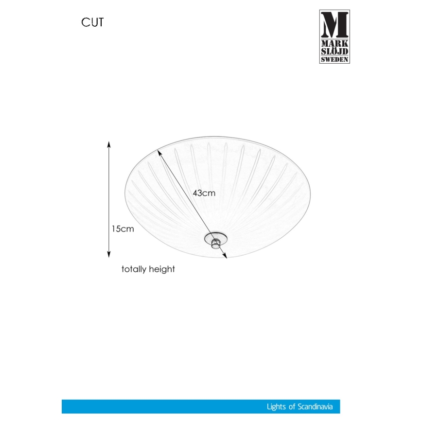 Markslöjd 107759 - Plafonnier CUT 3xE14/40W/230V d. 43 cm