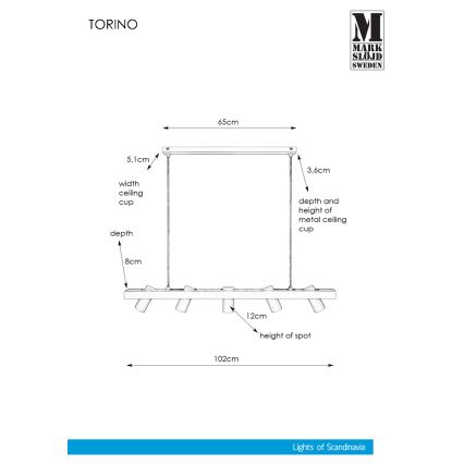Markslöjd 107784 - Lampadario a sospensione con filo TORINO 5xGU10/7W/230V