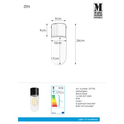 Markslöjd 107796 - Plafoniera da bagno ZEN 1xE27/15W/230V IP44