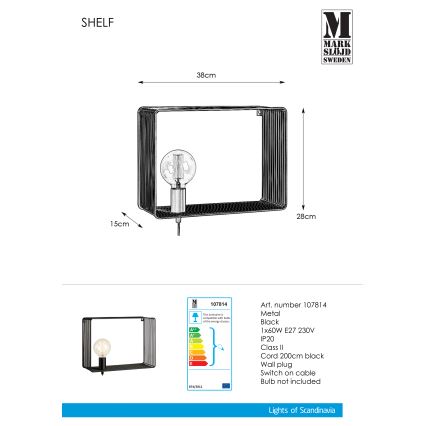 Markslöjd 107814 - Applique SHELF 1xE27/60W/230V