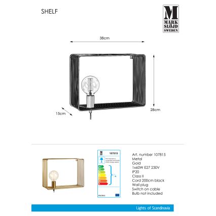 Markslöjd 107815 - Applique murale SHELF 1xE27/60W/230V