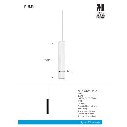 Markslöjd 107879 - Suspension avec fil RUBEN 1xGU10/35W/230V