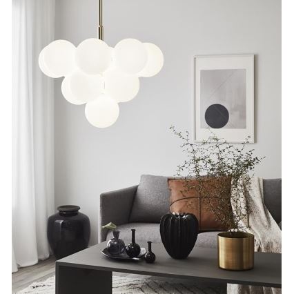 Markslöjd 107903 - Lampadario a stelo MERLOT 13xG9/20W/230V Ø 56 cm bianco/oro
