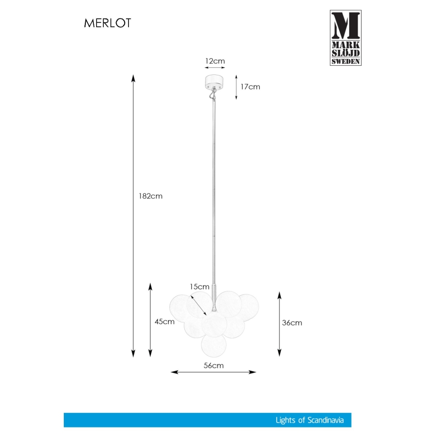 Markslöjd 107903 - Lampadario a stelo MERLOT 13xG9/20W/230V Ø 56 cm bianco/oro