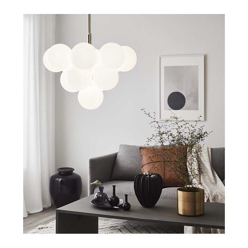 Markslöjd 107903 - Suspension sur tige MERLOT 13xG9/20W/230V Ø 56 cm blanc/doré