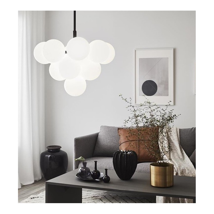 Markslöjd 107911 - Lampadario a stelo MERLOT 13xG9/20W/230V Ø 56 cm bianco/nero
