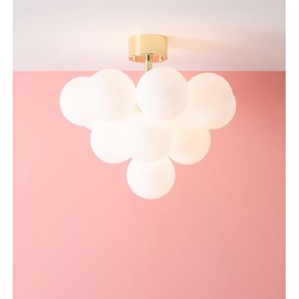 Markslöjd 107912 - Lustre plafonnier MERLOT à montage en surface, 13×G9/20W/230V, Ø 56 cm, blanc/doré