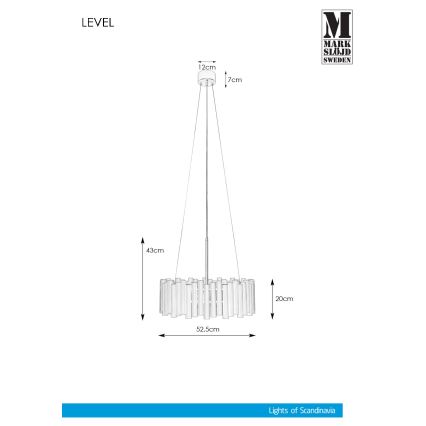Markslöjd 107925 - Suspension avec tige LEVEL 3xE27/60W/230V
