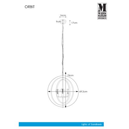 Markslöjd 107941 - Kette-Kronleuchter  ORBIT 3xE27/60W/230V