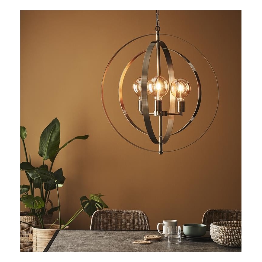 Markslöjd 107941 - Lampadario a sospensione con catena ORBIT 3xE27/60W/230V