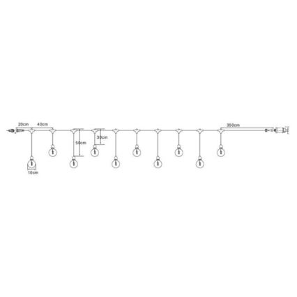 Markslöjd 108021 - Guirlande LED d'extérieur GARDEN24 START 7,5m 10xLED/2,9W/230V IP44