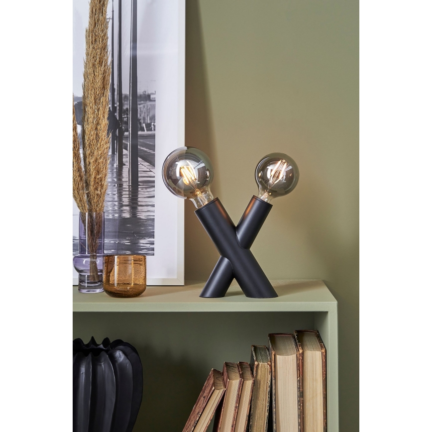 Markslöjd 108052 - Lampe de table SIMUL 1xE27/40W + 1xE14/40W/230V noir