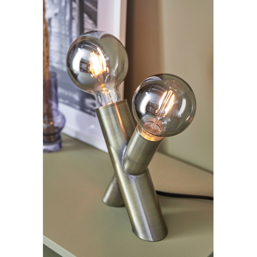 Markslöjd 108053 - Lampe de table SIMUL 1xE27/40W + 1xE14/40W/230V doré