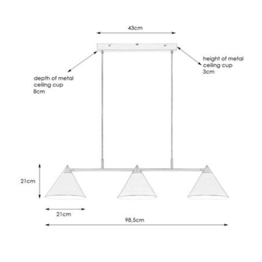 Markslöjd 108075 - Lampadario su filo KLINT 3xE14/40W/230V bianco