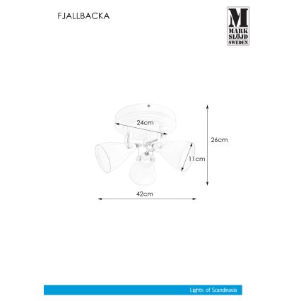Markslöjd 108083 - Faretto da bagno FJÄLLBACKA 3xG9/20W/230V IP44 bianco