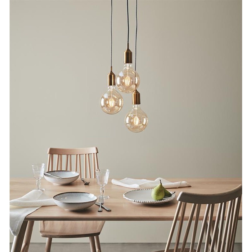 Markslöjd 108099 - Lampadario su filo BRONX 3xE27/60W/230V bronzo