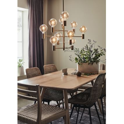 Markslöjd 108117 - Lampadario su palo PARIS 10xE27/60W/230V oro