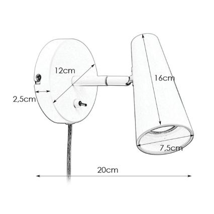 Markslöjd 108199 - Wand-Spotleuchte CREST 1xGU10/7W/230V weiß