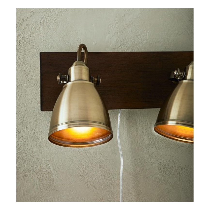 Markslöjd 108214 - Faretto da parete NATIVE 2xE14/18W/230V ottone/marrone