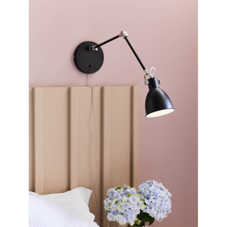 Markslöjd 108250 - Lampada da parete HOUSE 1xE14/40W/230V nero