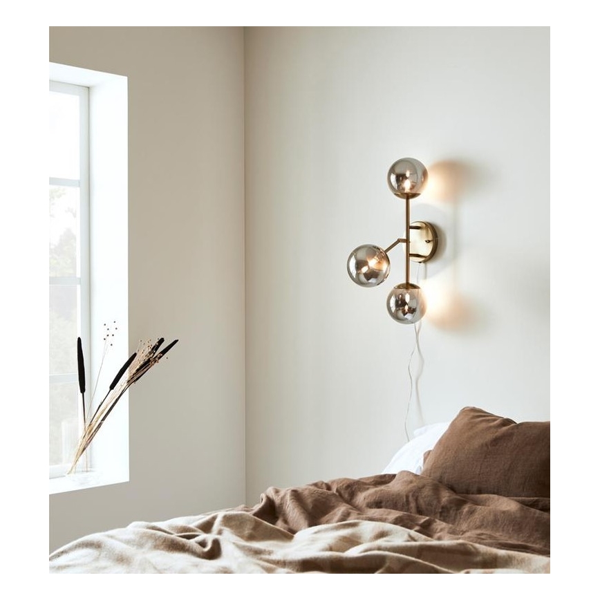 Markslöjd 108253 - Applique  TRINITY 3xG9/20W/230V oro/grigia