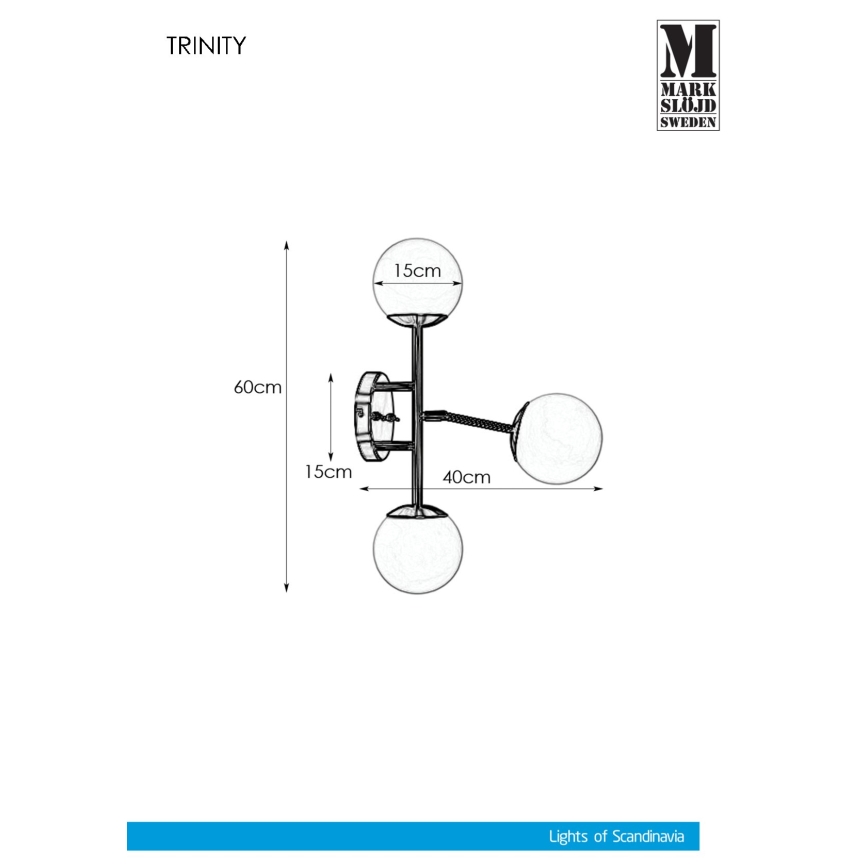 Markslöjd 108253 - Applique  TRINITY 3xG9/20W/230V oro/grigia