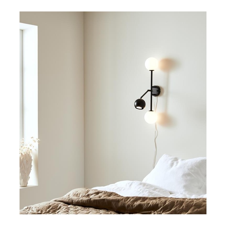 Markslöjd 108255 - Wandleuchte BESIDE 2xG9/20W/230V + 1xGU10/7W/230V schwarz
